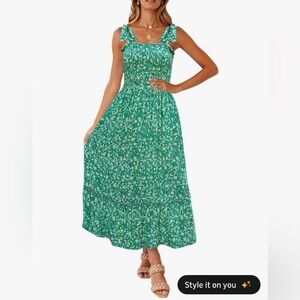 Floral Green Maxi Dress